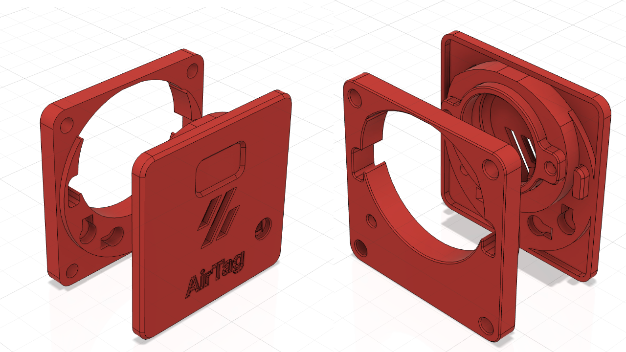 Second generation of AirTag tracker mount made for V2.4r2 (and Trident).